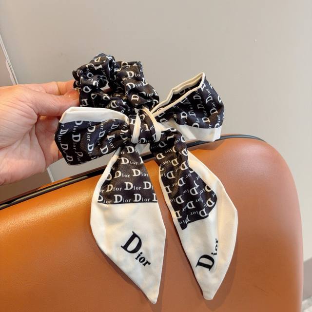 with packaging Dior Dior letter ribbon ponytail hair ring butterfly colon ring,