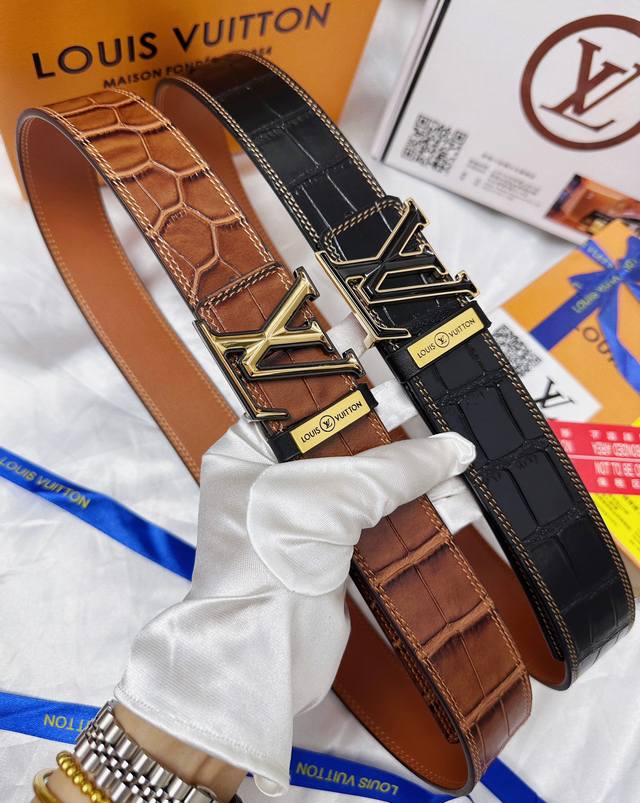 Belt: Louis Vuitton. Top-grade replica. Belt: 100% genuine cowhide. Double-layer
