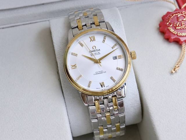 金+20欧米茄-Omega 碟飞系列 男士腕表 字面与正品一致，弧面时刻丁高清矿物质水晶镜面，更高清历时9个月多次纠正升级，打造1:1壳型，力求完美！直径39M