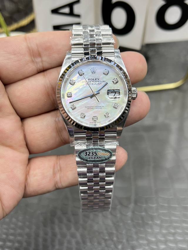 C劳力士日志系列41Mm贝母钻面搭载上海机芯改丹东全自动机械