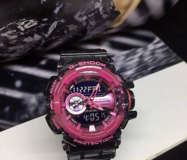 G-Shock See Thru冰韧系列 限量 运动防水透明 石英机芯 树脂表带 日韩表 女表 粉色 Ga-400Sk-1A4Prs