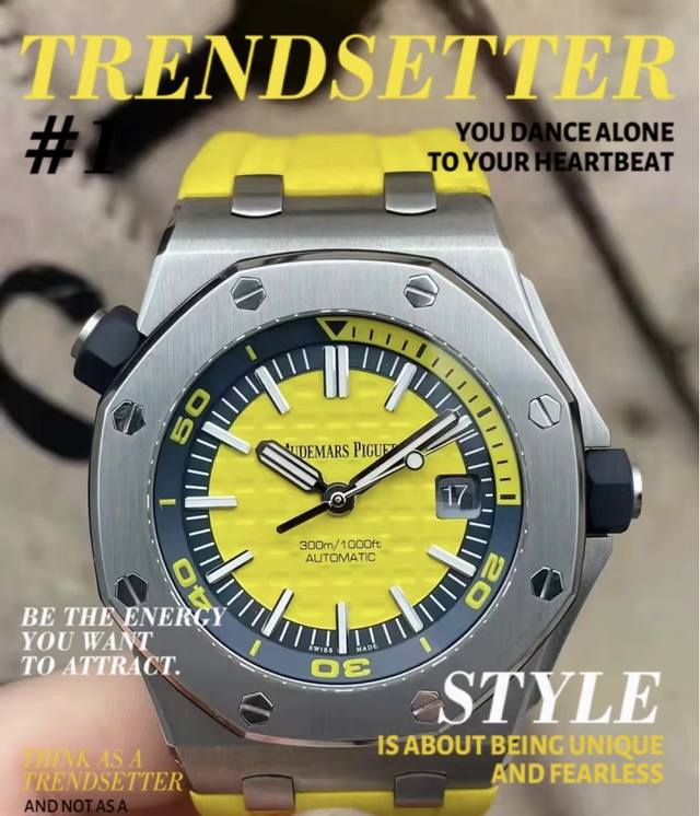 Ap爱彼15710St四色限定里面今天是最后一款荧光黄限定这款限定的介绍就结束了希望大家喜欢#又被明星种草了 #高颜值腕表 #高级质感机械表 #通勤机械腕表 #