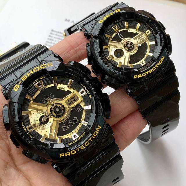 保证 支持验证卡西欧情侣款美美哒，卡西欧侣情款式！男外款径52尺寸。女款43尺寸 卡西热欧卖款Ga-110 原抬单手灯卡西欧G-Shock--经典震防表盘设计原