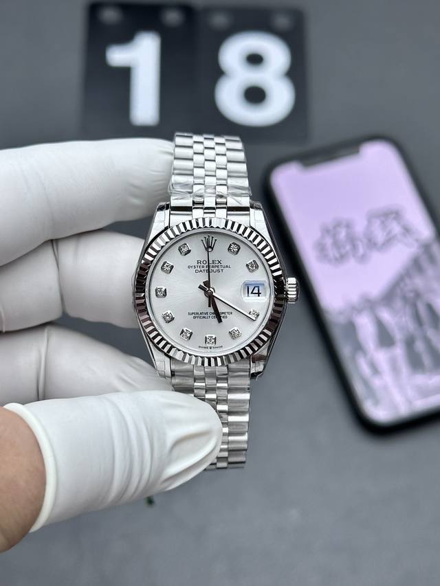 真顶级版本不惧对比 劳力士31女日志 发货实拍！