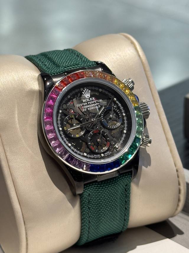 新品劳力士Rolex 迪通拿镂空系列 316L精钢表壳 尺寸43Mm 矿物质镀膜玻璃耐磨 超强夜光 日本多功能计时石英机芯 进口橡胶表带 原装扣 爱不释手的劳力