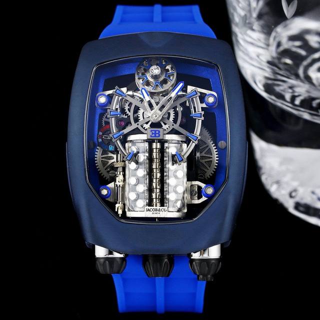 光壳 钻壳 Bg厂 年度巨献布加迪威龙联合Jacob&Co 捷克豹 推出 Tourbi Llon腕表腕表尺寸54X44X20毫米与原装一致整只表由578个零件组