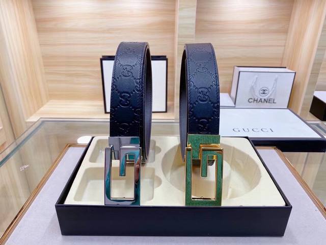 Original Gucci double-sided leather with exquisite hand-painted edges and fine