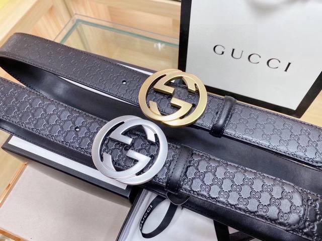 Original Gucci double-sided leather with exquisite hand-painted edges and fine