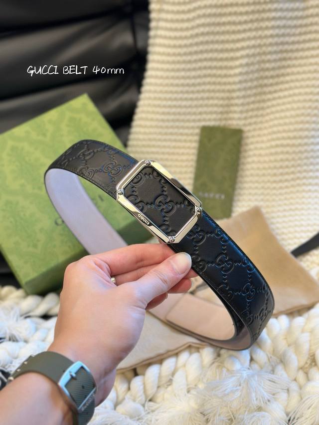 Gucci classic style head laminated G flower imported original leather width 4.0C