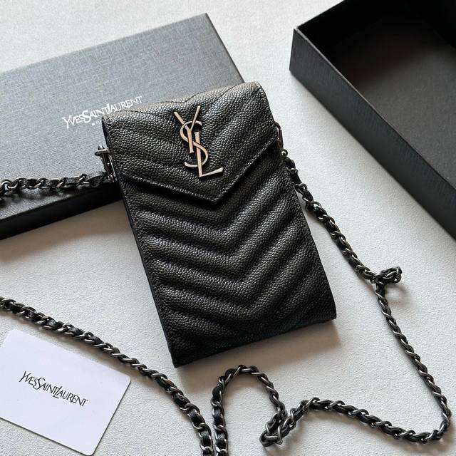 Color: Black Size: 18X11 Yves Saint Laurent multifunctional mobile phone bag, s