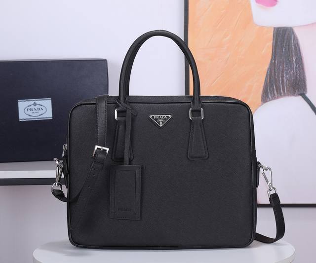 The latest hot-selling original leather Prada briefcase 0891-1 imported from It