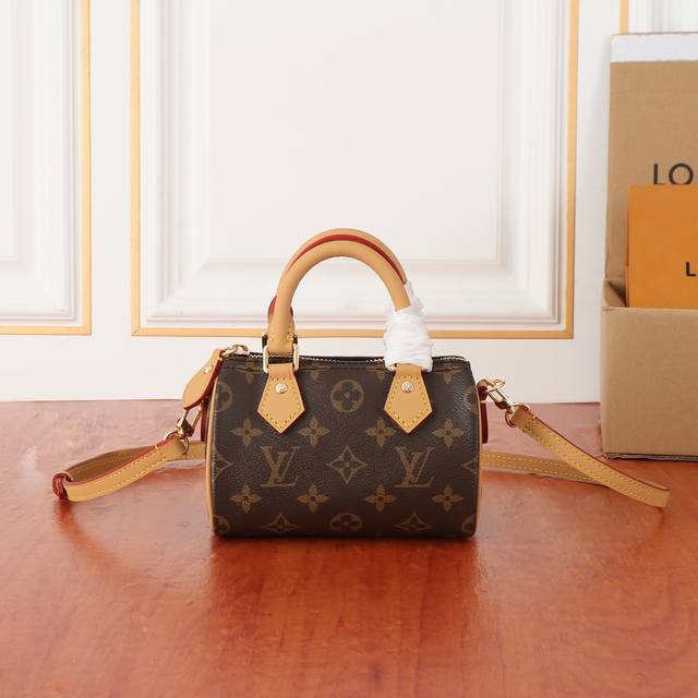 M81085 The Nano Speedy, crafted from classic Monogram canvas, exudes an utterly