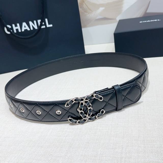 4.0Cm Chanel belt, double-sided top layer sheepskin, length: 75.80.85.90.95.100.