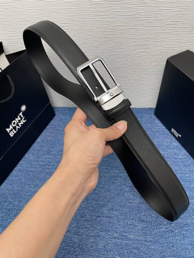 Brand: Montblanc Description: Made of double-sided genuine leather, this buckled