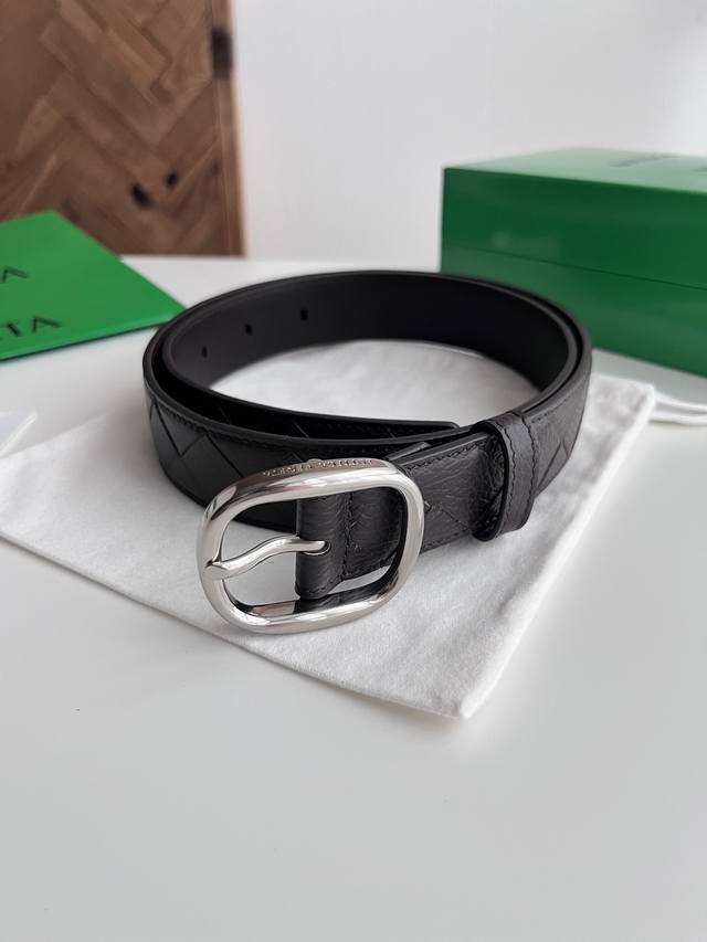 -Bv 2025 latest men's braided belt, handmade Intreccio large grid woven Italian