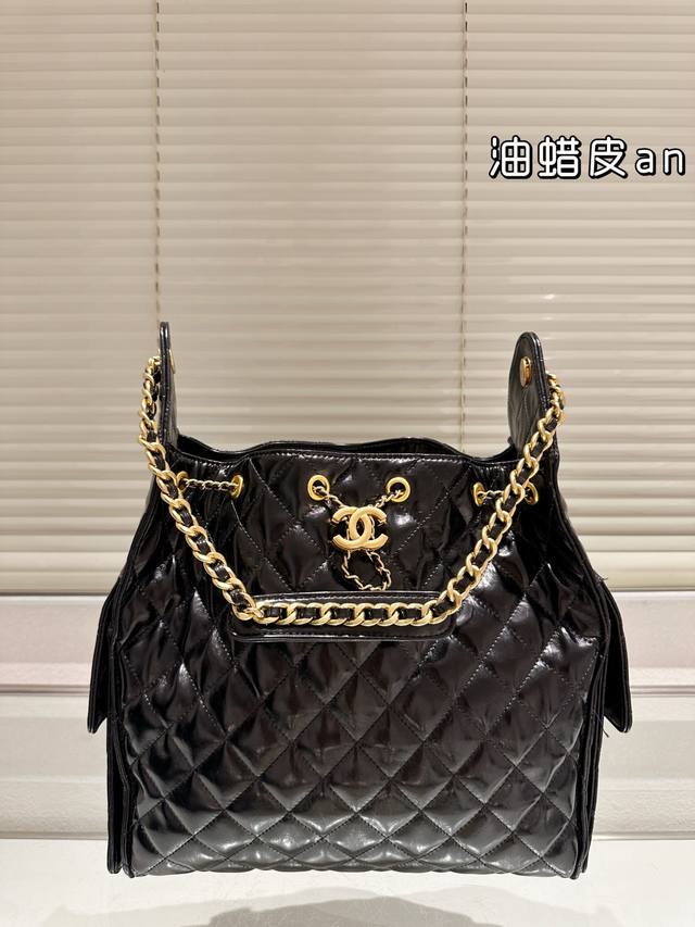 Wax leather Chanel original Hobo bucket shipment, super soft, skin-friendly fee