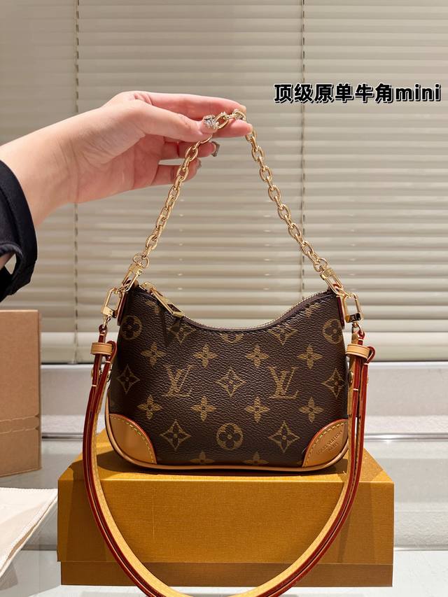 Steel buckle 163 code-changing chip LV monogram ox horn bag, shoulder or crossbo