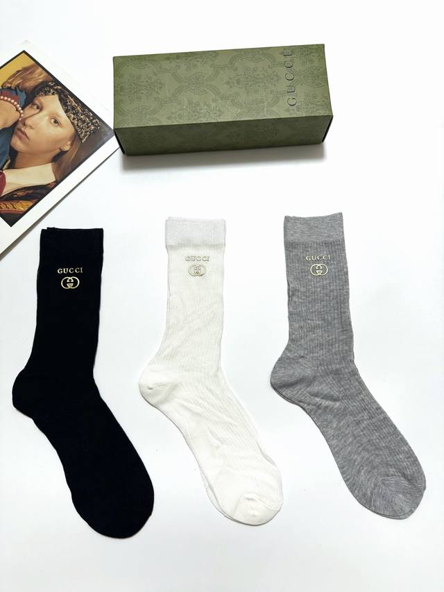 comes with packaging 3 pairs per box Gucci classic letter logo ultra-thin breat