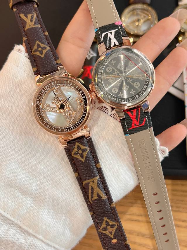 时来运转Lv 格调女表 利落干练的设计风格 时尚大方。专柜一比一精工制作 全钢表壳 上手美美的 各种风格的衣服都可以搭配出属于你的气场