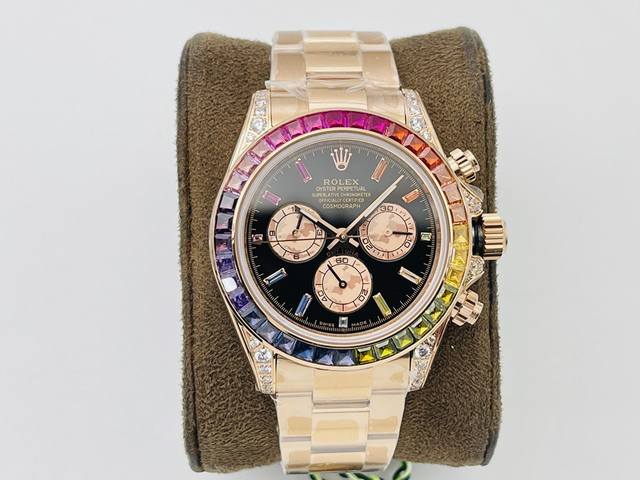 Vrs Factory 最新力作 墙裂推荐 市场最高版本 顶级 劳力士Rolex宇宙计型迪通拿腕表！外圈镶嵌彩虹渐变色蓝宝石，代替了经典的测速外圈，表耳及表冠护