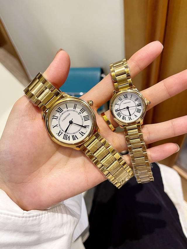 卡地亚、新款、实心钢带、表盘40Mm和30Mm～～