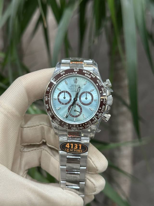 独家实拍图 新款 劳力士迪通拿Rolex 冰蓝迪复刻版本全自动机械表4131男士腕表 透明镂空后盖