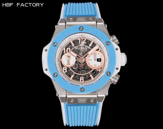 统一 Hbf Factory V2版 宇舶 恒宝 Hublot 英勇无畏，拳拳出击，简称“Hub”“恒宝”，Bigbang大爆炸元素材料计时码表V2版表壳采用进