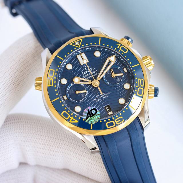 金白同价:胶带1800-钢带 钢带送胶带 Tvs出品，欧米茄 Omega Ot全新海马300米44Mm计时腕表 Tvs Factory1-1独家自主研发9900