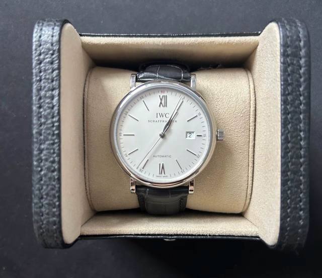 Iwc万国柏涛菲诺系列 自动机械机芯 30米防水 男表 瑞表 40Mm 40Mm 银色表盘 精钢表壳 鳄鱼皮表带 Iw356501