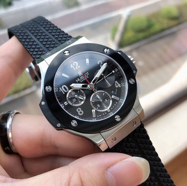全新升级 宇舶 Hublot 恒宝Big Bang 亲民版7750 双卜蓝宝石玻璃，44Mm 原版开模最强副版，7750多功能计时机芯，同步原装所有功能，机芯动