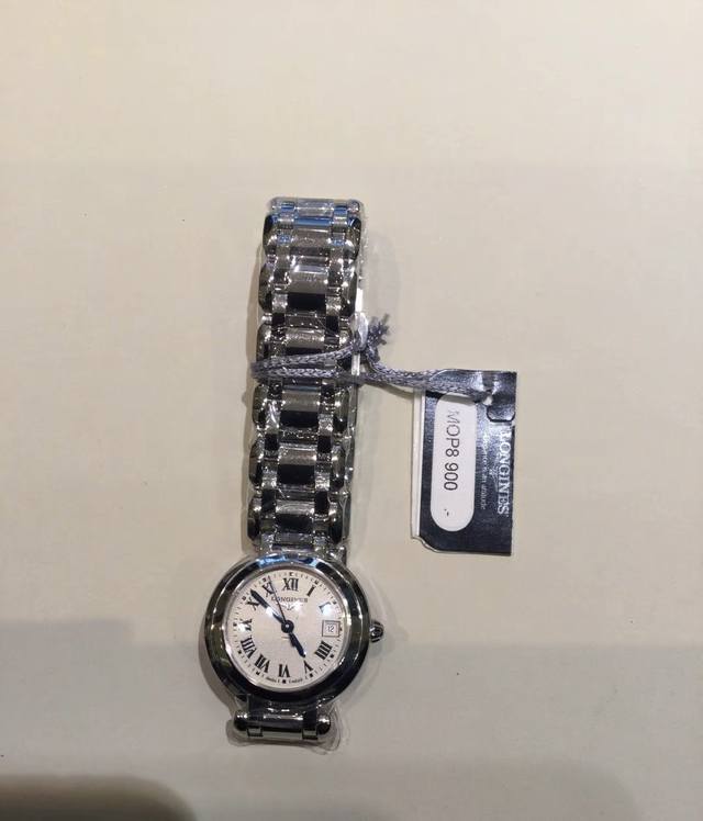 Longines浪琴 心月系列 石英机芯 罗马时标 简约气质 女表 瑞表 26.5Mm 白色表盘 精钢表壳 精钢表带