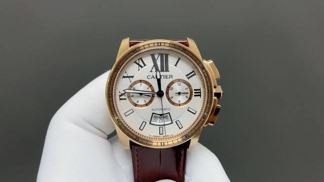 Tw Factory 原版复刻，1:1，卡地亚 Cartier N9 卡历博系列原版进口9100机芯 零翻修 ，原装卡地亚标志陀片，具备月份，星期，日期等各种实