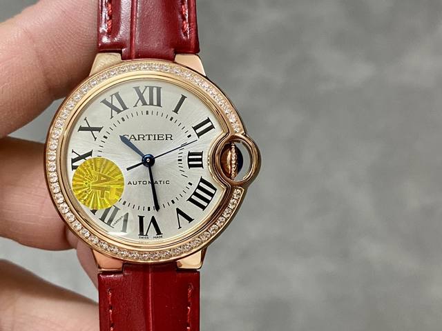 Af新品上市 卡地亚 Cartier 蓝气球大热门之33Mm系列。 18K玫瑰金原镶钻自动机械手表