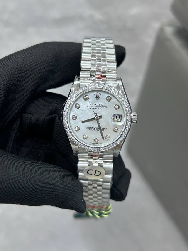 独家实拍图 劳力士日志系列 全自动机械表，女士腕表，直径31Mm Rolex Automatic Mechanical Watch