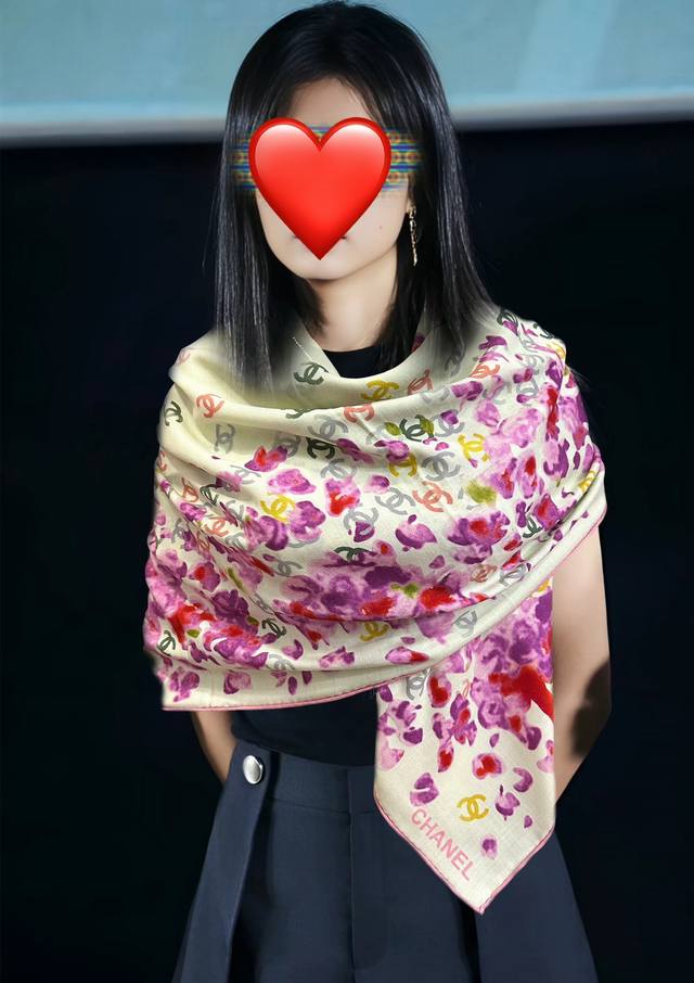 Chanel's 2025 double-sided, identical print is stunning. The classic camellia ha