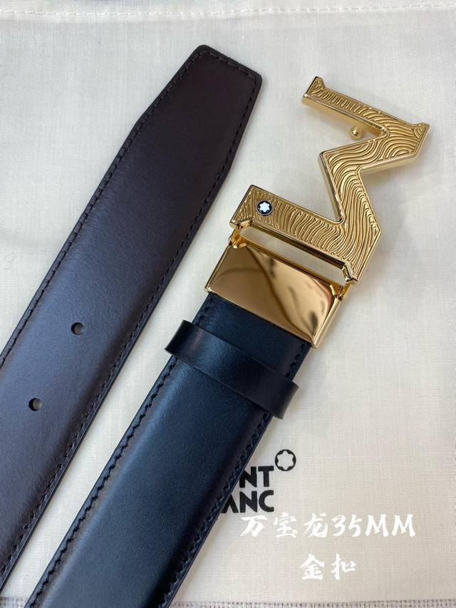 montblanc Montblanc width 3.5cm using top layer cowhide boutique pin buckle head