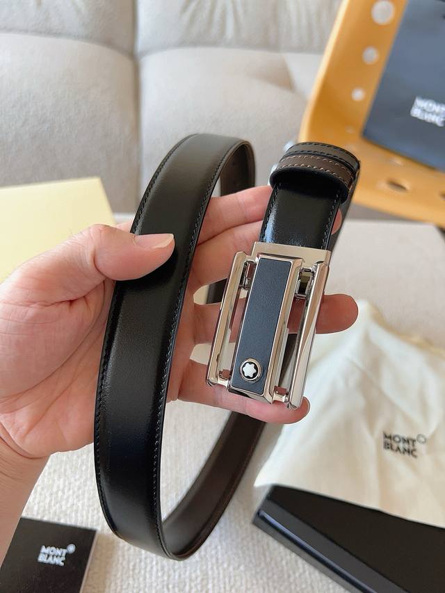 montblanc Montblanc width 3.0cm using top layer cowhide boutique pin buckle head