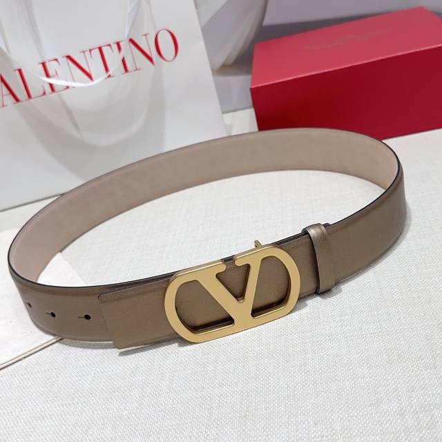 4.0Cm Valentino belt, double-sided first-layer imported cowhide, length: 75.80.8