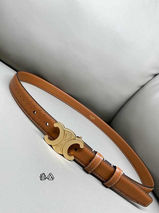 Triomphe Medium Triomphe embossed belt width 1 inch 2.5 cm Non-detachable Triomp