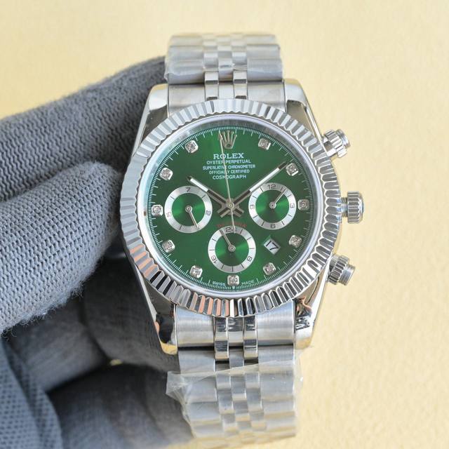 经典日志系列-多功能腕表 防表届最高版本劳力士 复杂系列六针男表 爆款 多功能腕表。 1搭载原装进口9100星期月份月相动能功能机芯机械表！ 2表盘上采用经典独