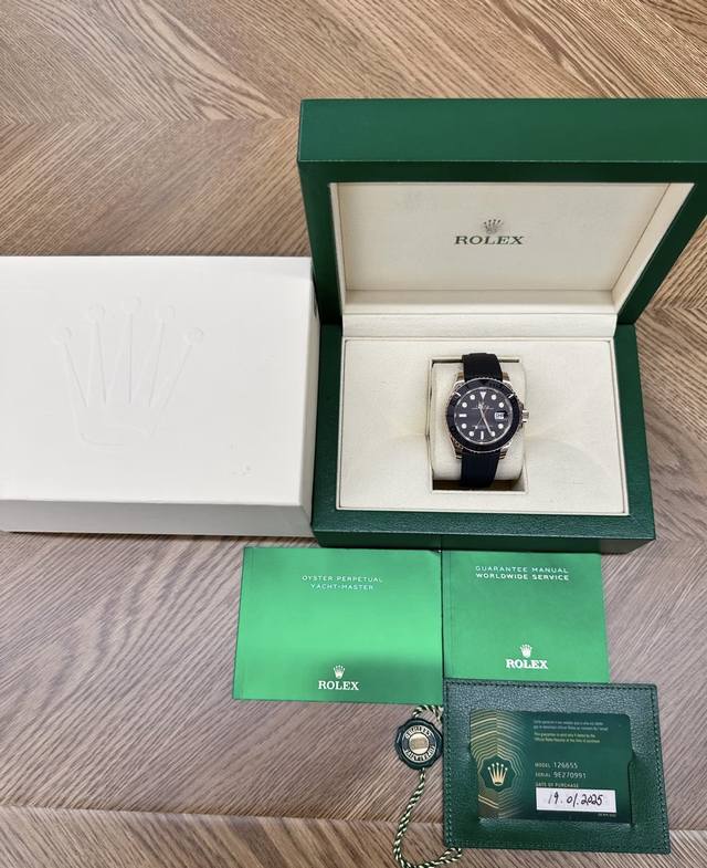 劳力士 Rolex 游艇名仕型 M126655-0002 自动上链 18K永恒玫瑰金 40毫米 专柜价268400；玫瑰金游艇；性价比很高；穿衣百搭；25年全套