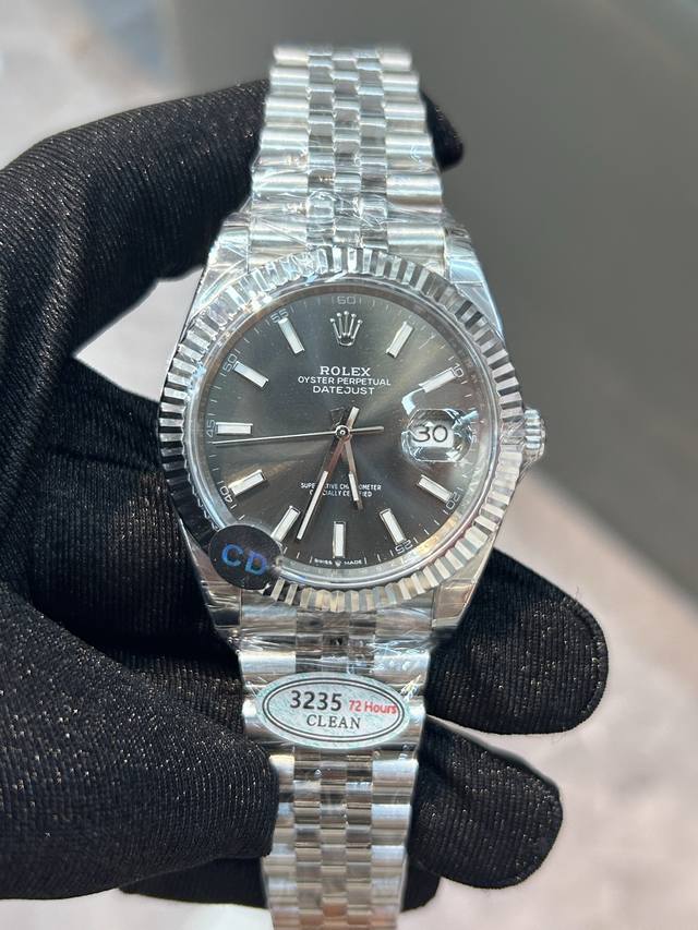 独家实拍图 劳力士日志系列，瑞士机芯，直径41Mm，灰面 Rolex Datejust Swiss Movement Automatic Mechanical