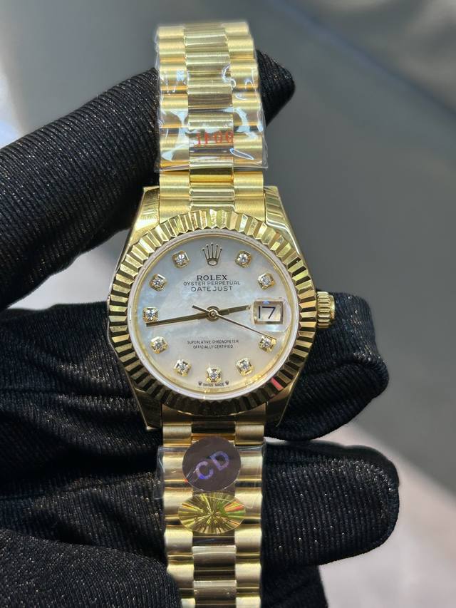 劳力士日志系列28Mm ，瑞士机芯， 型号M278278-0010 Rolex Datejust Swiss Movement