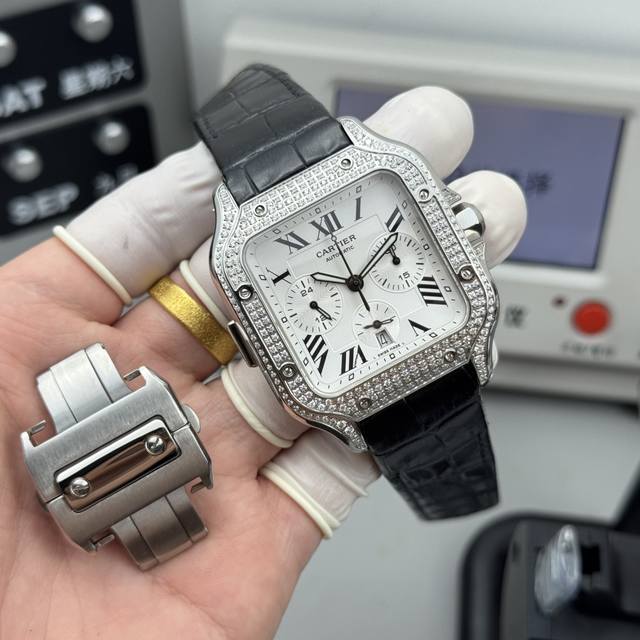 Tw卡地亚山度士计时码表镶钻定制版闪耀来袭