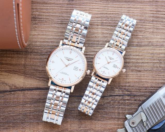 白 金 浪琴-Longines 精品情侣腕表 经典三针设计 尊贵大气 绅士风范 卓越品质 热卖全城 采用进口石英机芯 顶级316精钢表壳 进口小牛皮表带 矿物质