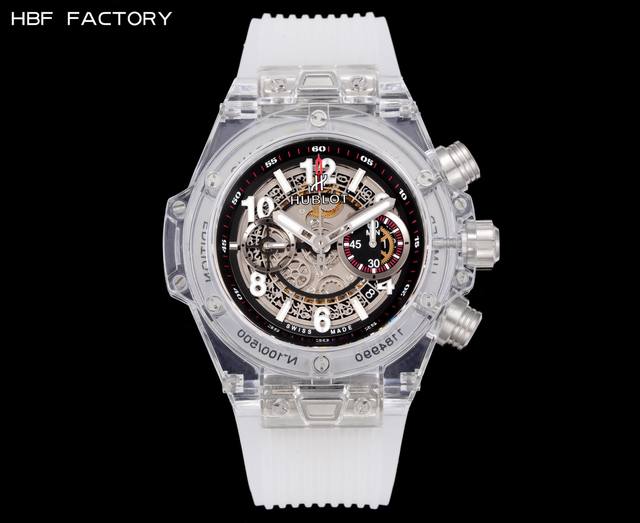 Hbf Factory 恒宝Hublot 宇舶表年度最佳复刻作品 宇舶Big Bang系列411.Jx.4802.Rt“全透明腕表” 精彩细节 1.还原正品表盘