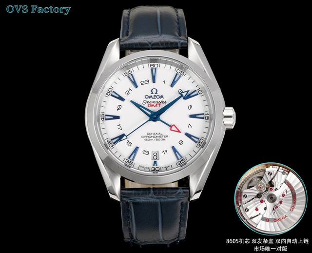 白 -金 钢带+100。 Ovs 海马150 米Gmt 搭载全新1:1一体机芯。尺寸43Mm全新上市！1:表盘：以游艇 “柚木”板为素材 设计独特条纹表盘 Gm