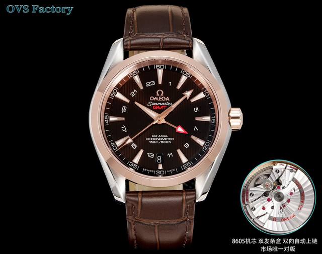 白 -金 钢带+100。 Ovs 海马150 米Gmt 搭载全新1:1一体机芯。尺寸43Mm全新上市！1:表盘：以游艇 “柚木”板为素材 设计独特条纹表盘 Gm