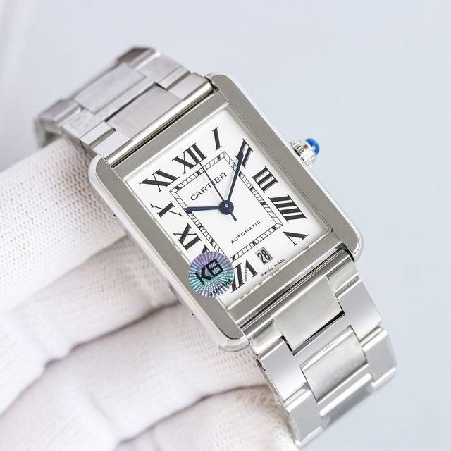 白壳 金 带钻加50 钢带再加50 Tw Factory卡地亚坦克系列机械男装 钢壳皮带：Wsta0029、钢带款：W5200028、玫瑰金皮带：W520002