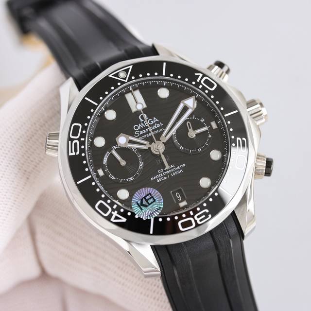 胶带：同价 钢带：同价 欧米茄 Omega Ot全新海马300米44Mm计时腕表 Tvs Factory1-1独家自主研发9900机芯功能与原装一致，双T黑摆轮